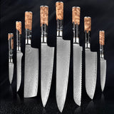 SAKUTO (作東) Japanese Damascus Steel Kitchen Knife Set With Resin Handle